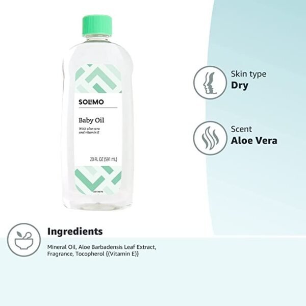 Solimo Baby Oil with Aloe Vera & Vitamin E,
