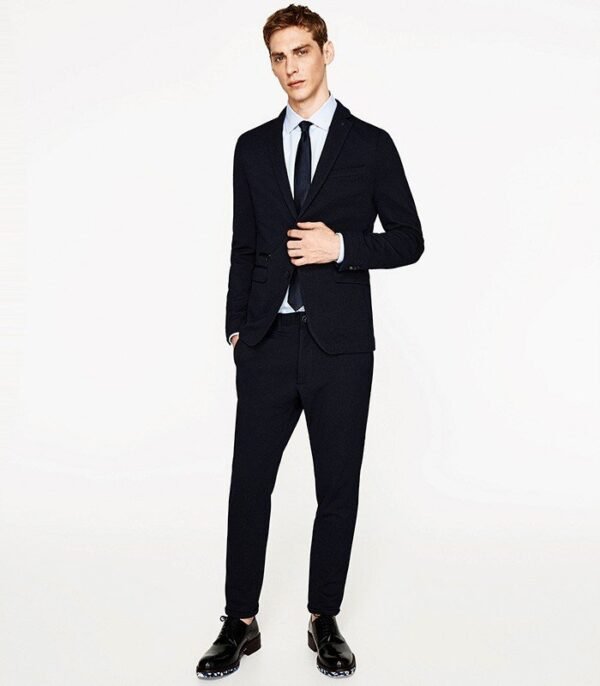 Men's Fitted Rich Boss Jet Black Corporate Suit